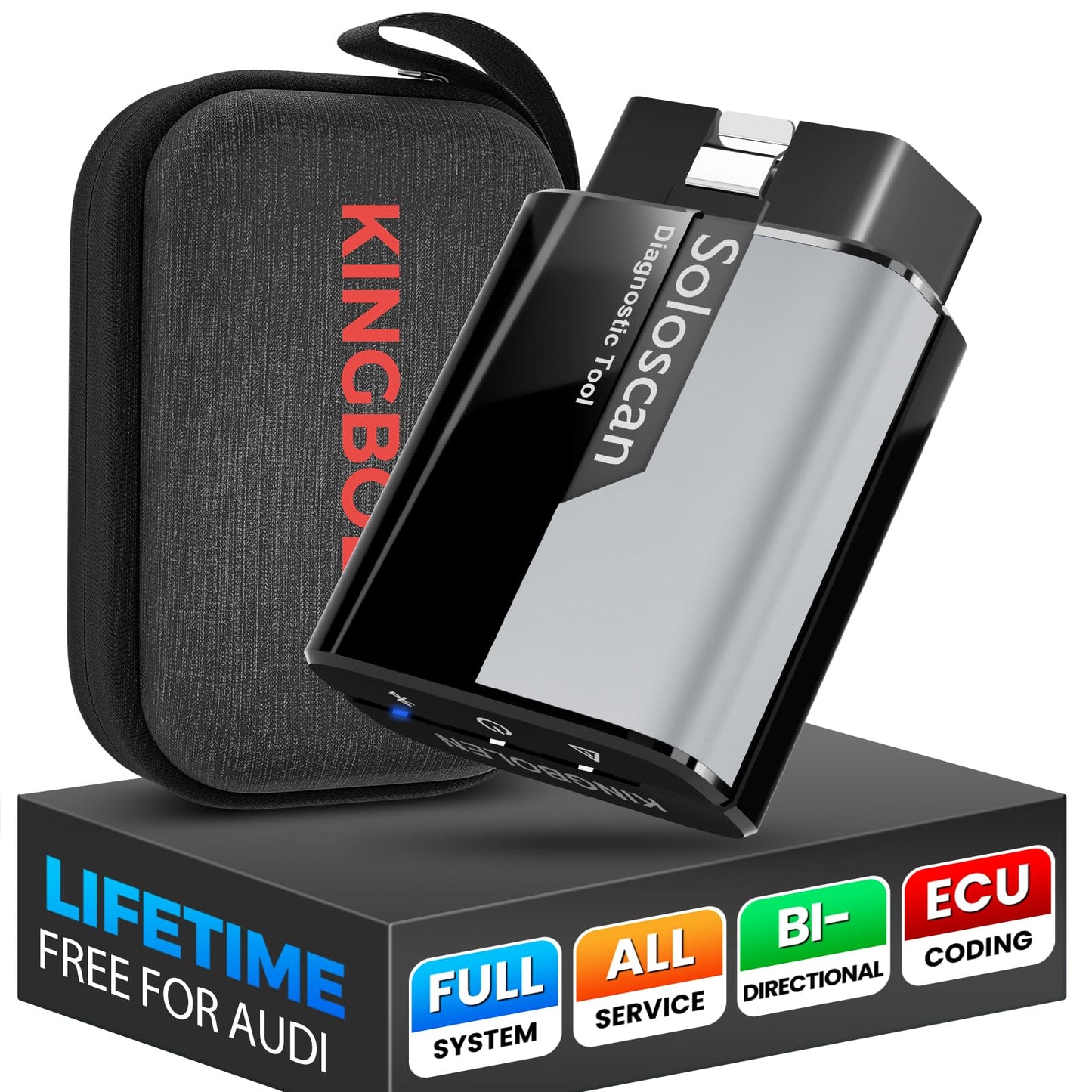KINGBOLEN Soloscan OBD2 Diagnosis for Land Rover/Jaguar, Bluetooth Car Diagnosis, All Systems Diagnosis, 50+ Services, Active Test, ECU Coding, Free Updates