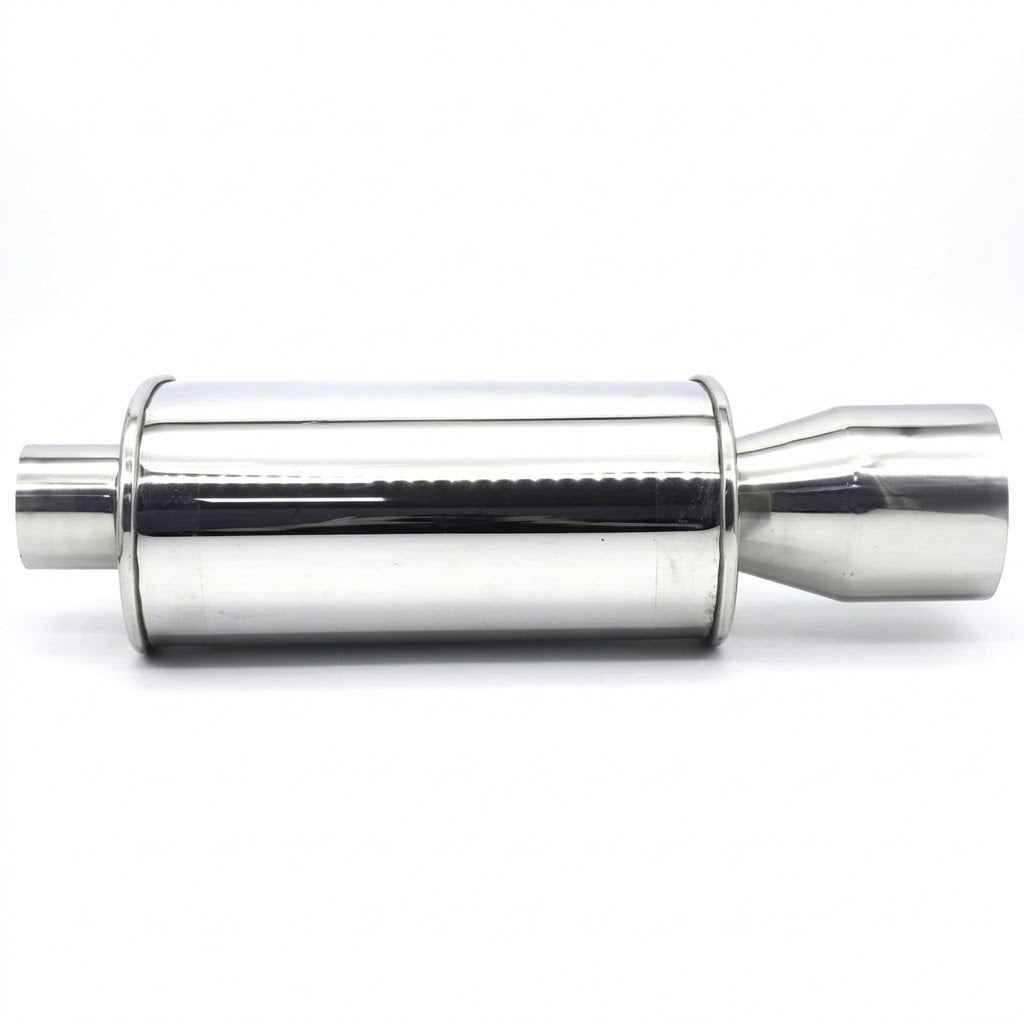 Exhaust Muffler 2.5 Inch (63MM) Inlet/3 Inch (73MM) Automotive Outlet 11.8 Inch (300MM) Stainless Steel