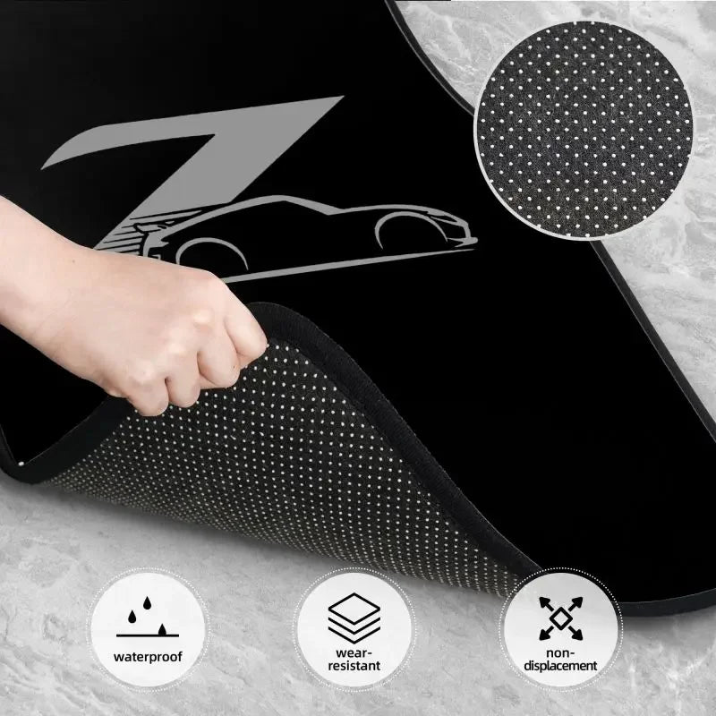 Alfombrillas personalizadas grises para coche de carreras japonés 350z y 370z, juego de 4 piezas, alfombrillas delanteras y traseras con base de goma antideslizante.