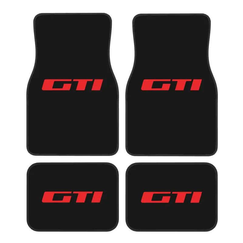 Juego de 4 alfombrillas universales para coche GTI, delanteras y traseras, con base de goma antideslizante. Accesorios para coche. Aptas para la mayoría de los coches.