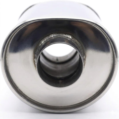 Exhaust Muffler 2.5 Inch (63MM) Inlet/3 Inch (73MM) Automotive Outlet 11.8 Inch (300MM) Stainless Steel