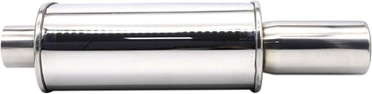 Exhaust Muffler 2.5 Inch (63MM) Inlet/3 Inch (73MM) Automotive Outlet 11.8 Inch (300MM) Stainless Steel