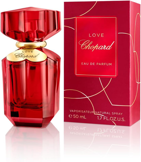 Chopard Love 50 ml – Eau de Parfum for Women – Floral Spicy Fragrance – Perfume with Exquisite Notes of Six Different Types of Rose, Jasmine, Mandarin and Patchouli – Red Glass Bottle