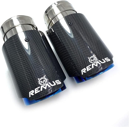 Car Exhaust Pipe PC 1 Car Exhaust Pipe Glossy Carbon Tail Pipe Blue Stainless Steel Straight Muffler with Fitting Use for BMW F30 Sound Exhaust Tail