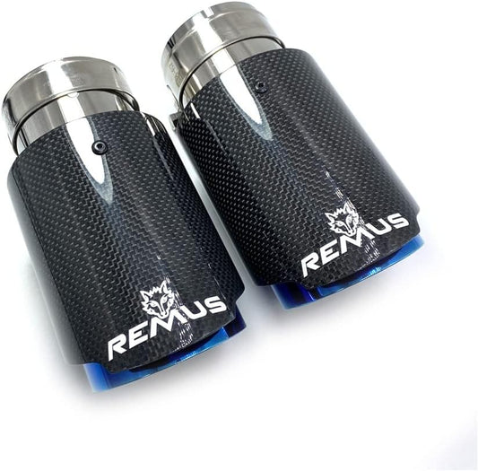 Car Exhaust Pipe PC 1 Car Exhaust Pipe Glossy Carbon Tail Pipe Blue Stainless Steel Straight Muffler with Fitting Use for BMW F30 Sound Exhaust Tail