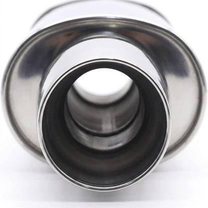 Exhaust Muffler 2.5 Inch (63MM) Inlet/3 Inch (73MM) Automotive Outlet 11.8 Inch (300MM) Stainless Steel