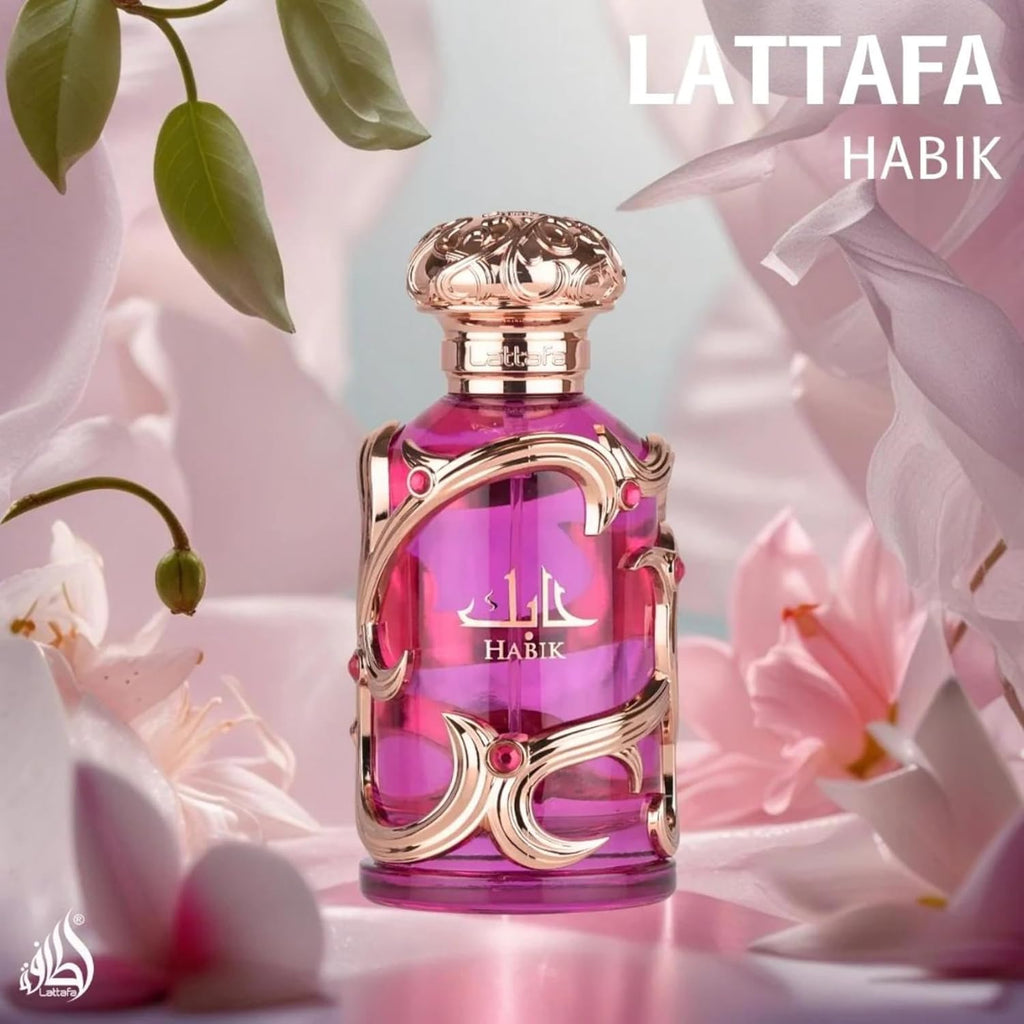 Lattafa Habik Floral Fruity Fresh Musky Eau de Parfum Spray Long Lasting Fragrance for Women 100ml