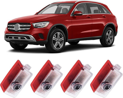 4Pcs Mercedes Benz LED Welcome Lights Projector Car Door Light Accessories for A B C E M G AMG W166 W176 W205 W212