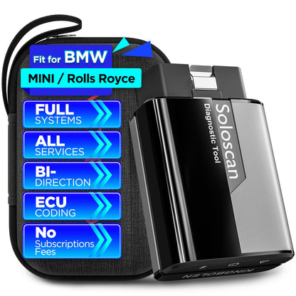 KINGBOLEN Soloscan OBD2 Diagnosis for Land Rover/Jaguar, Bluetooth Car Diagnosis, All Systems Diagnosis, 50+ Services, Active Test, ECU Coding, Free Updates