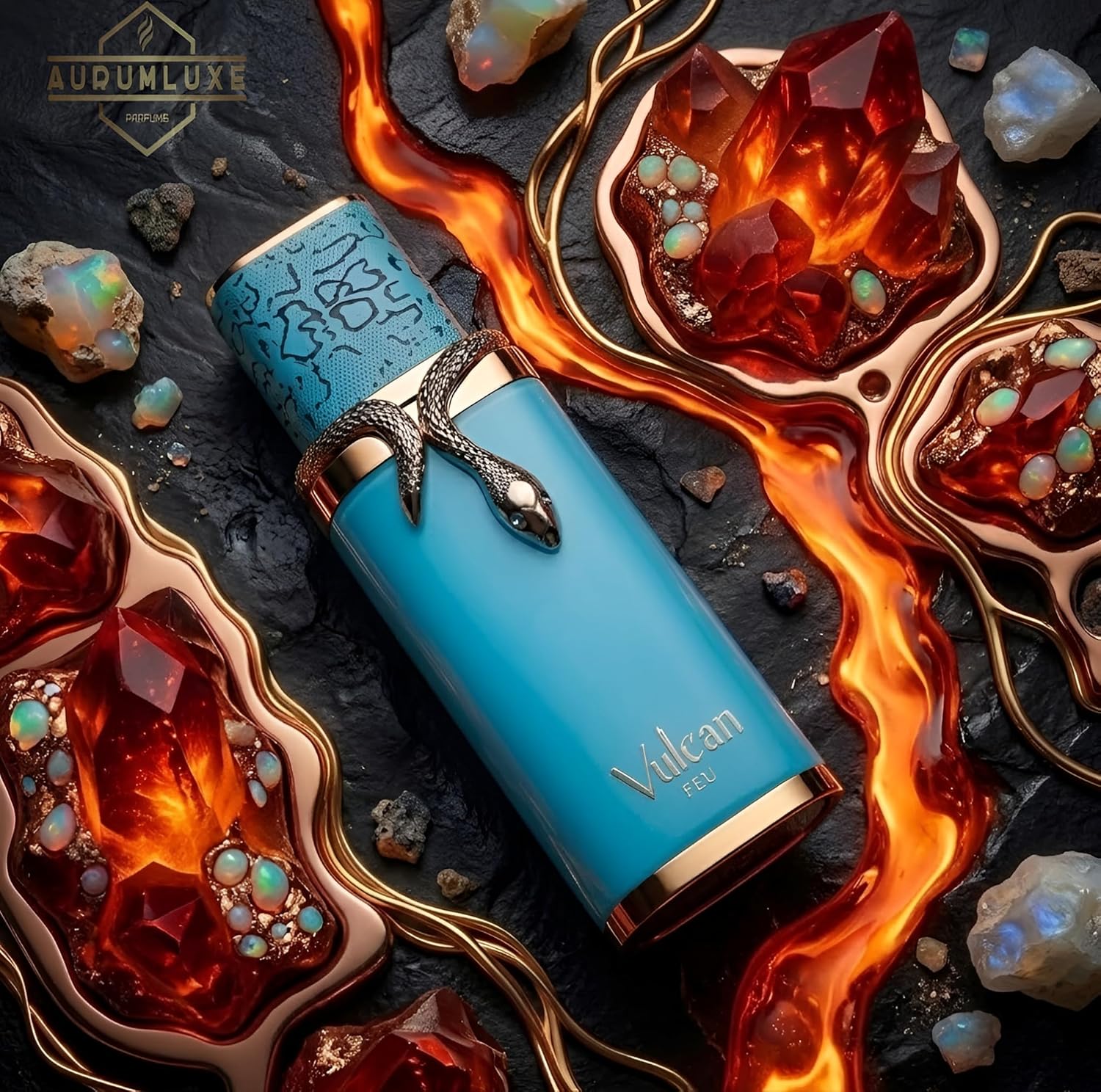 AURUMLUXE Vulcan Feu Perfume, Arabic Perfumes Men, Original Gifts for Men, Cologne Men, Original Arabic Perfume, Eau de Parfum, Vulcan Feu Perfume 100 ml