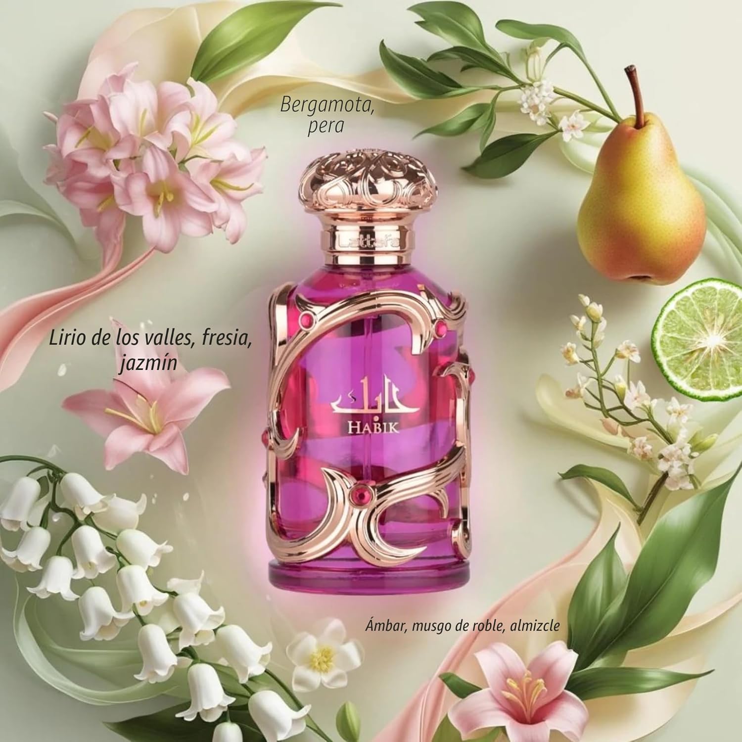 Lattafa Habik Floral Fruity Fresh Musky Eau de Parfum Spray Long Lasting Fragrance for Women 100ml