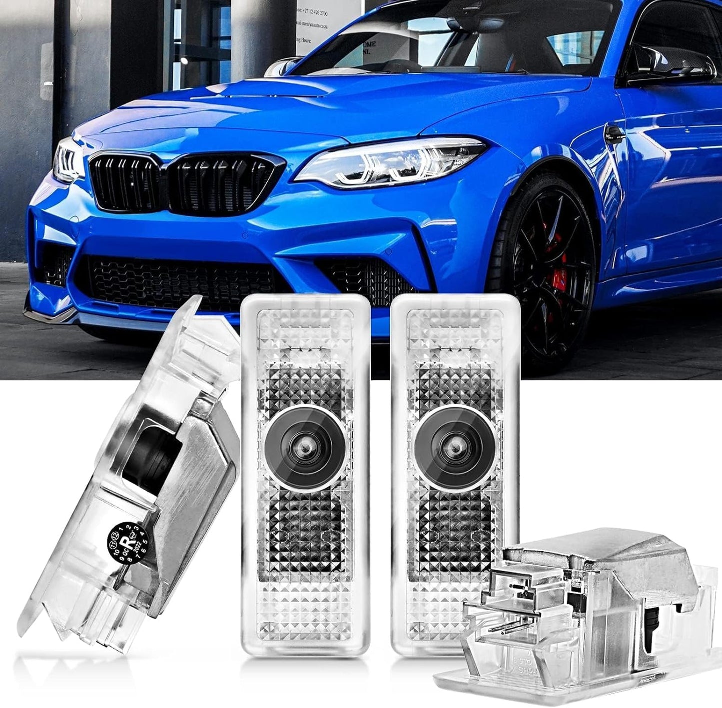 4Pcs Compatible with BMW Under Door Courtesy Lights for Series 1 2 3 4 5 6 7 M GT X1 X3 X4 X5 X6 LED Threshold for Car Doors, Welcome Light for Car Door