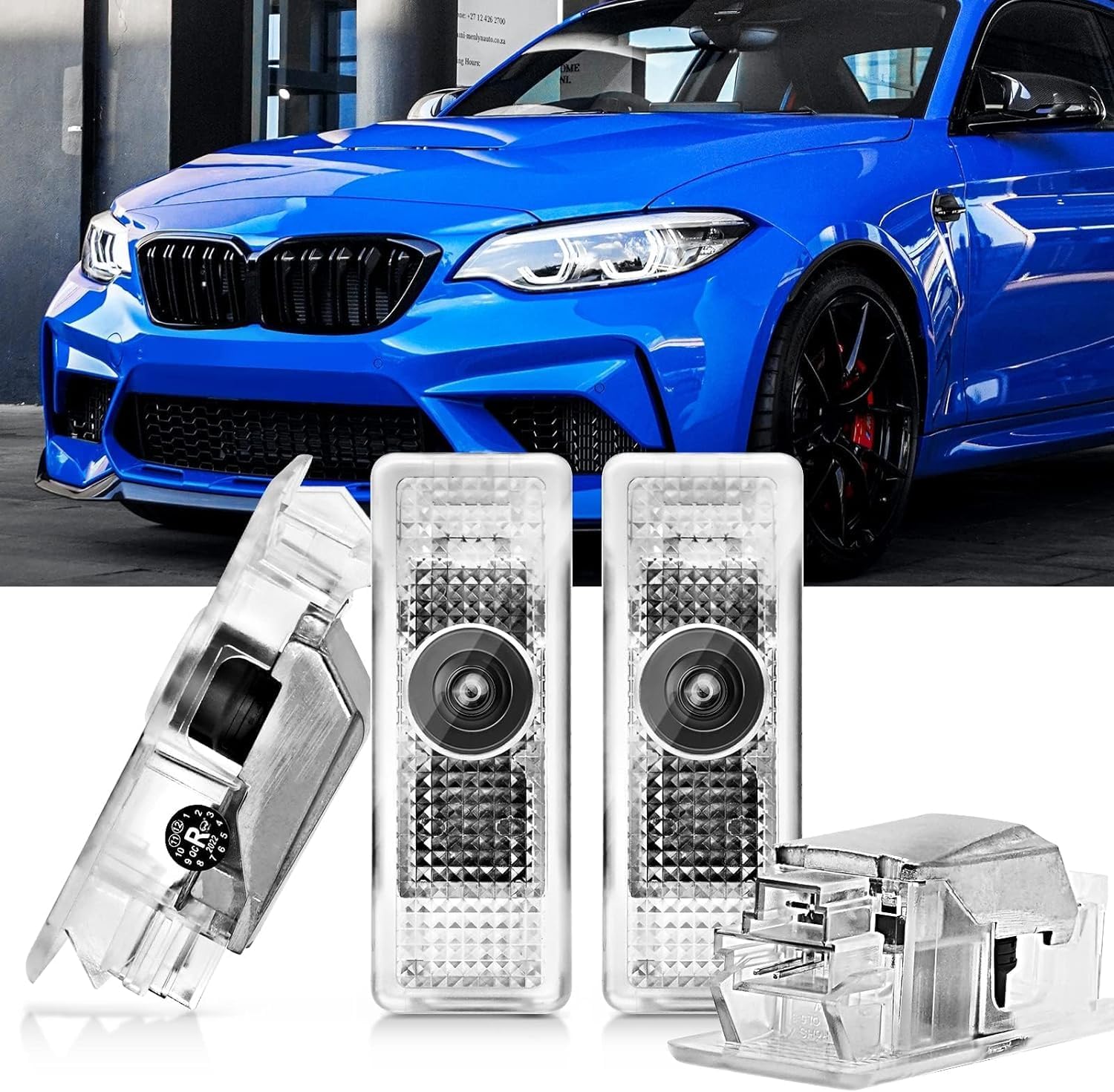 4Pcs Compatible with BMW Under Door Courtesy Lights for Series 1 2 3 4 5 6 7 M GT X1 X3 X4 X5 X6 LED Threshold for Car Doors, Welcome Light for Car Door