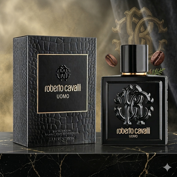 Roberto Cavalli Uomo Eau de Toilette para hombre, fragancia intensa y profunda, 100 ml
