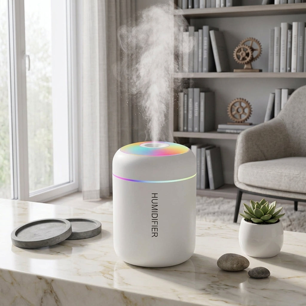 Humidificador LED 300 ml | Compacto y Silencioso