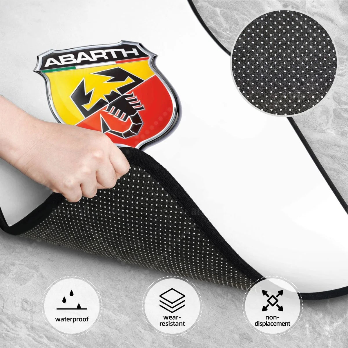 Alfombrillas estampadas de 4 piezas para coche, delanteras y traseras, con base de goma, accesorios de decoración para coche.