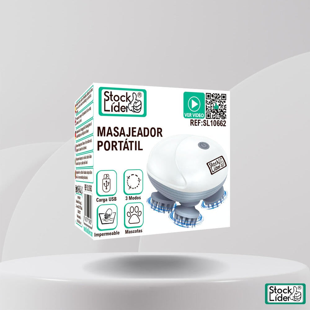 Masajeador Portátil Recargable USB-C | Cabeza y Mascotas
