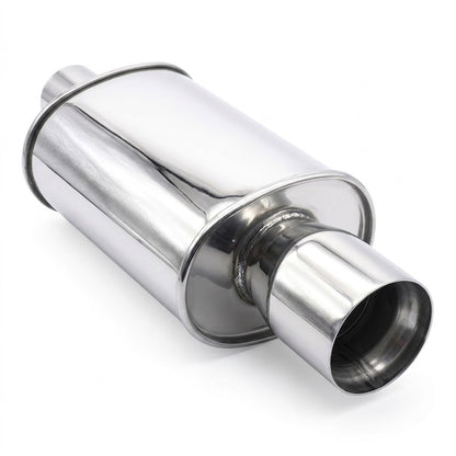 Exhaust Muffler 2.5 Inch (63MM) Inlet/3 Inch (73MM) Automotive Outlet 11.8 Inch (300MM) Stainless Steel