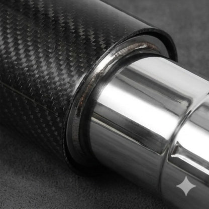 Tubo de escape doble de acero inoxidable de 60 mm (2,36"), silenciador engrosado, salida de escape de coche de 3,5" de fibra de carbono (azul brillante, tostado y negro)