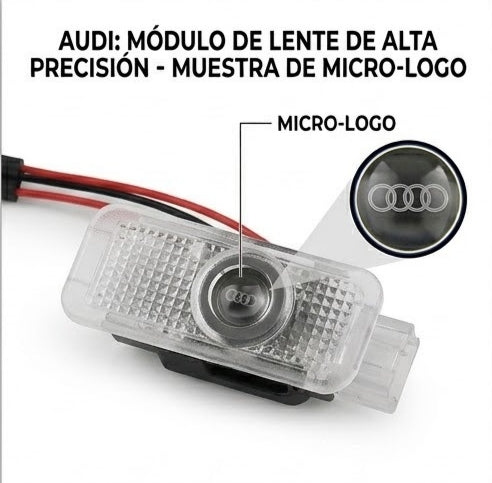 4pcs Car Welcome Light for Audi A1/A3/A4/A5/A6/Q3/Q5/Q7/A7/A8/R8/TT Courtesy Lights Under Door, LED Threshold for Car Doors